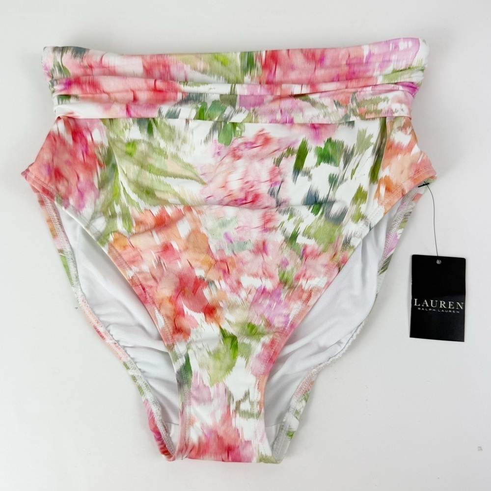 Lauren Ralph Lauren Bikini Bottom Womens US 4 Pink Green Floral Swim NWT
